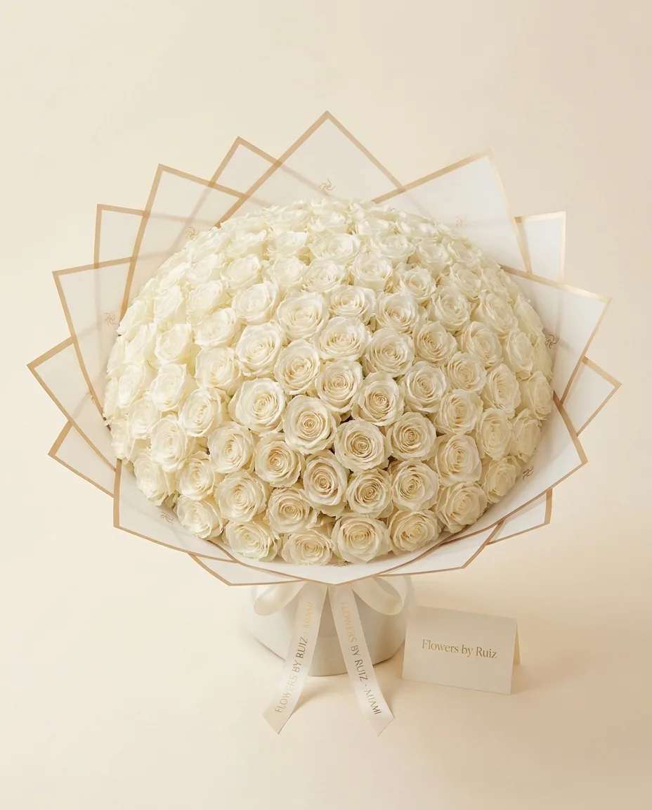 Ivory Whisper, Orchids · Ivory roses