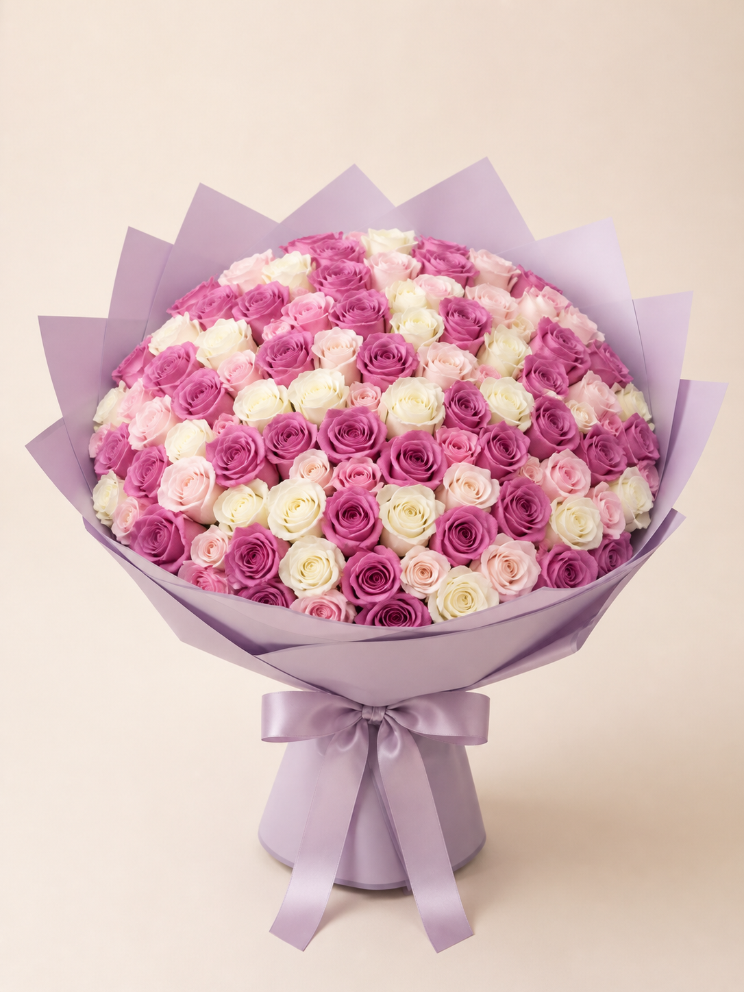 Blush, White & Mauve Roses, Blush, blanco and mauve rosas · Lavender paper