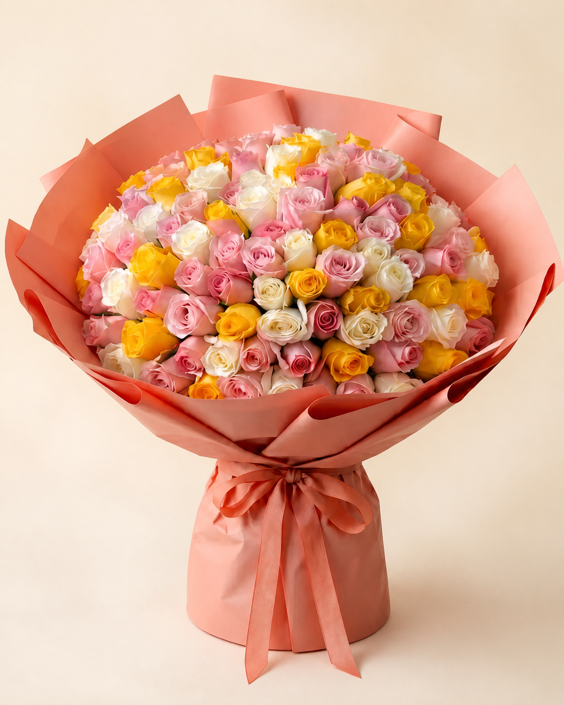 Pastel Pink, White & Yellow Roses, rosa, blanco and yellow rosas · Coral paper